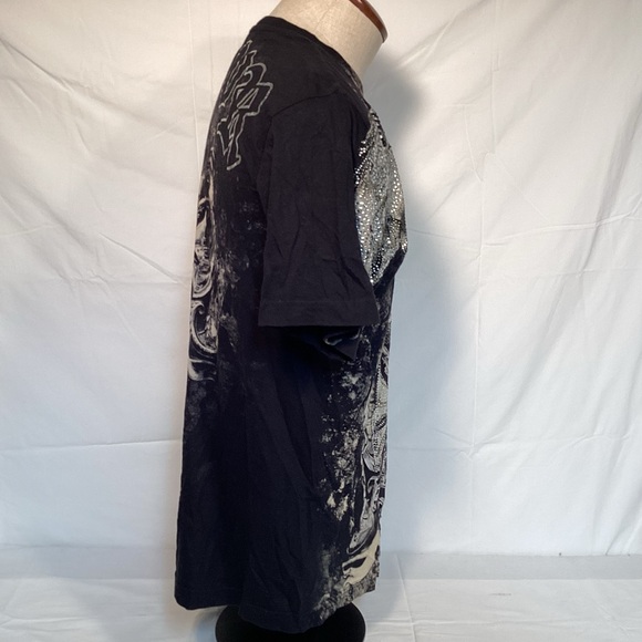 Xzavier Vintage Fear The Unknown Gothic Black All Over Graphic Tee Men’s Medium - Picture 4 of 11